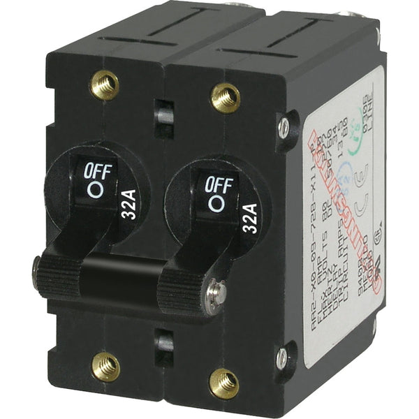 Blue Sea 7349 ASeries Double Pole Toggle 32A Black 7349 - Sound