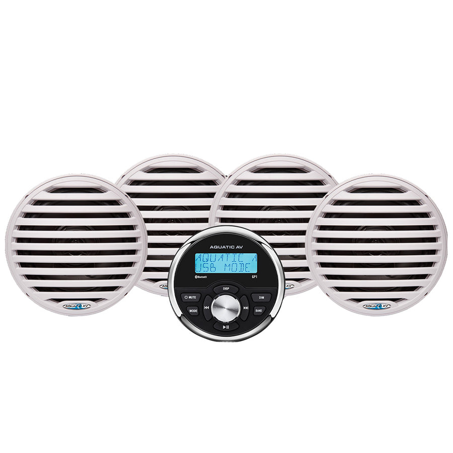 Aquatic AV Economy Gauge Stereo/Speakers Kit - White [EG200]