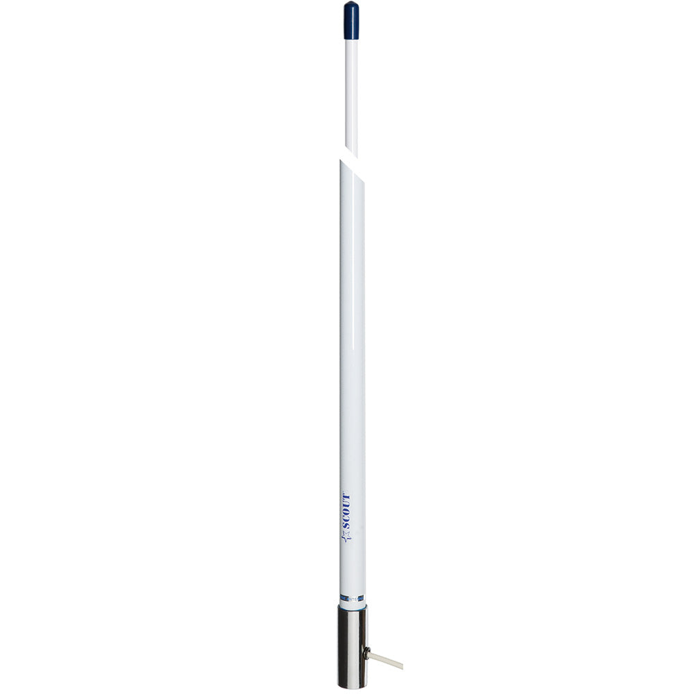Scout 8' White VHF Antenna 6dB Stainless Steel Ferrule w/5M RG-58 Coax Includes PL-259 KS-42 - Thumbnail 2