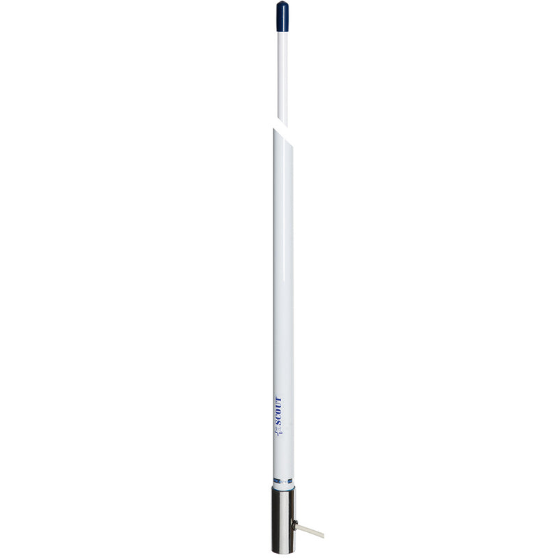 Scout 8' White VHF Antenna 6dB Stainless Steel Ferrule w/5M RG-58 Coax Includes PL-259 KS-42 - Thumbnail 5