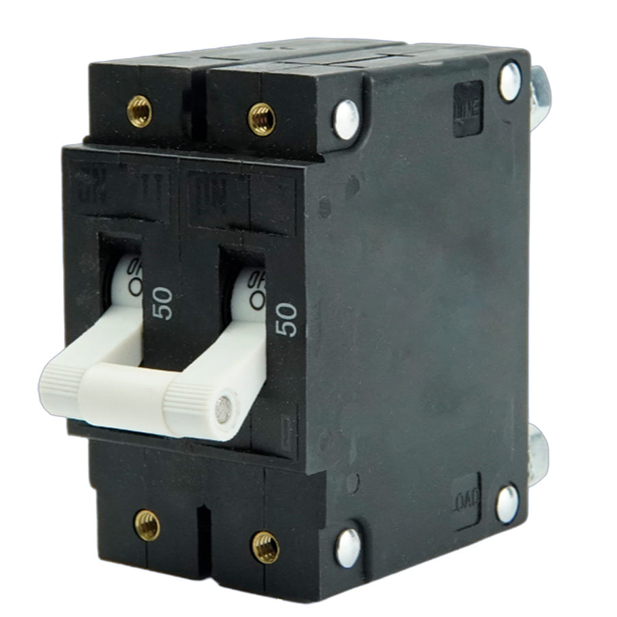 Egis C Series White Toggle Panel Mount Circuit Breaker - Double Pole 50A [3502-050]