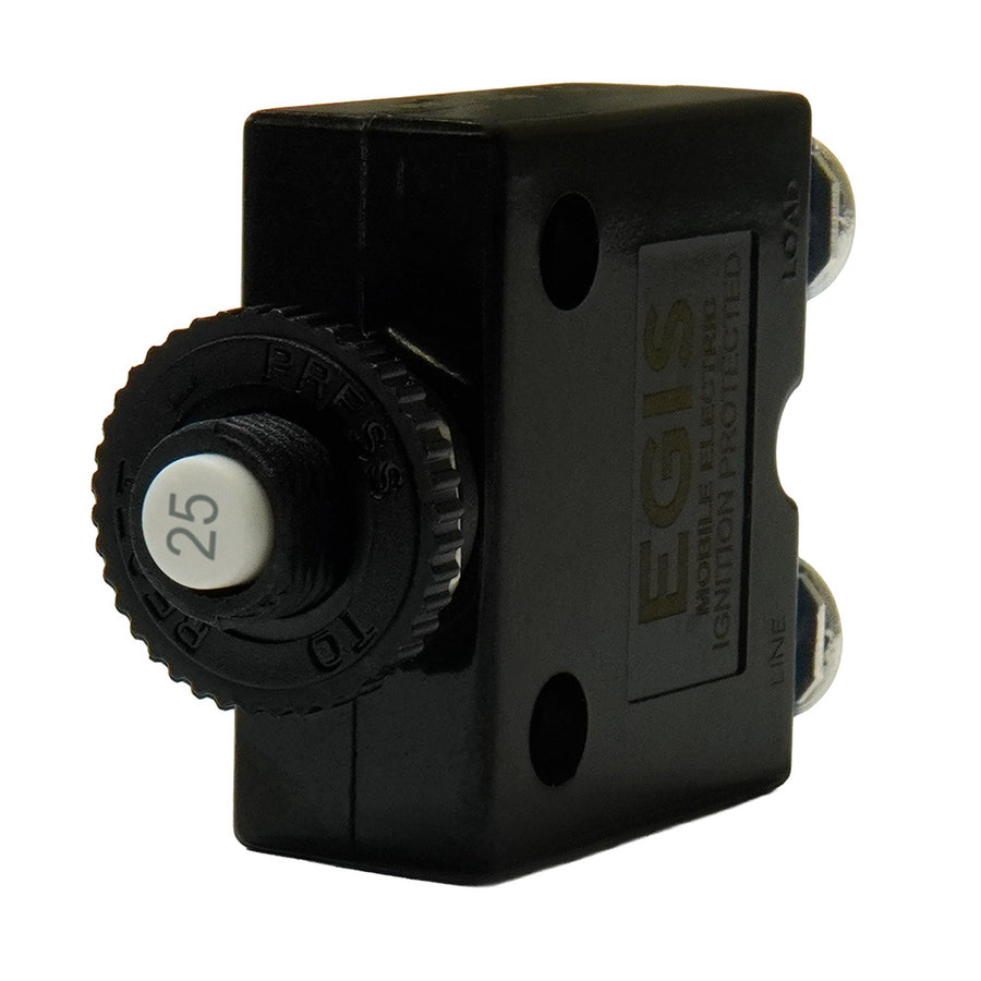 Egis 25A Push Button Panel Mount Circuit Breaker - Screw Terminals [4710-25]