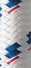 18' of 3/8" New England Ropes Sta-Set Double Braid Polyester Rope with Whipping/Whipping - White with Blue Fleck