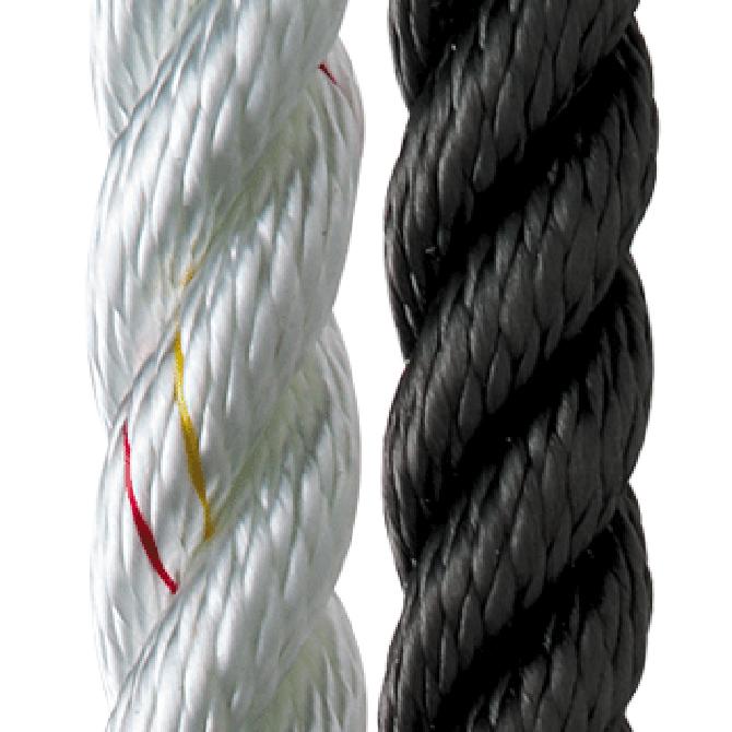 New England Ropes 5/8 x 25' Premium Nylon 3-Strand Dock Line, White