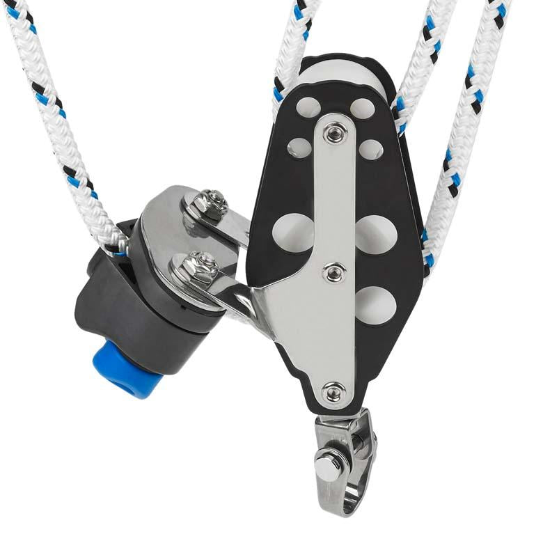 Schaefer Aluminum Fiddle Block with Swivel Shackle and Cam