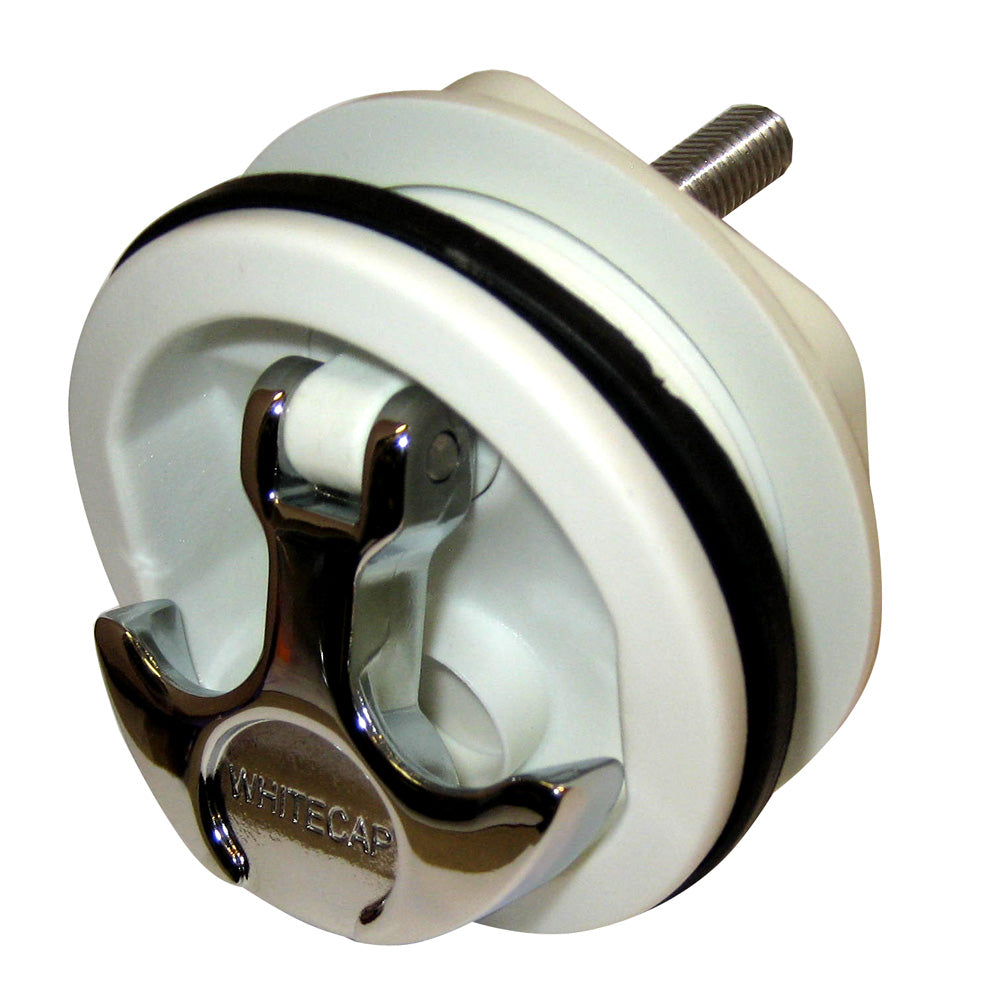 Whitecap T-Handle Latch - Chrome Plated Zamac/White Nylon - No Lock - Freshwater Use Only [S-0230WC]
