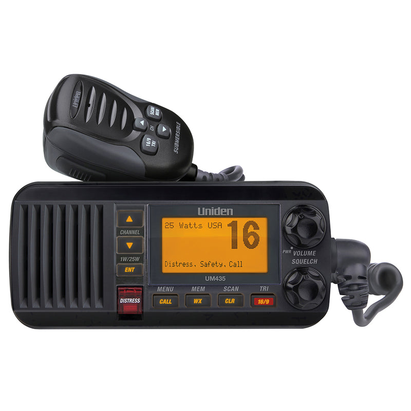 Uniden UM435 Fixed Mount VHF Radio Black UM435BK Sound Boatworks