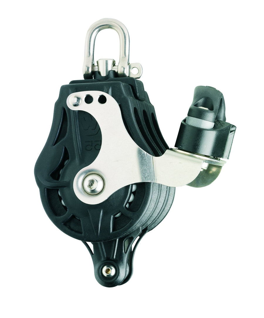 Wichard Triple 2 11/64" (55mm) Ball Bearing Block w/ Swivel Head, Becket & Cam Cleat