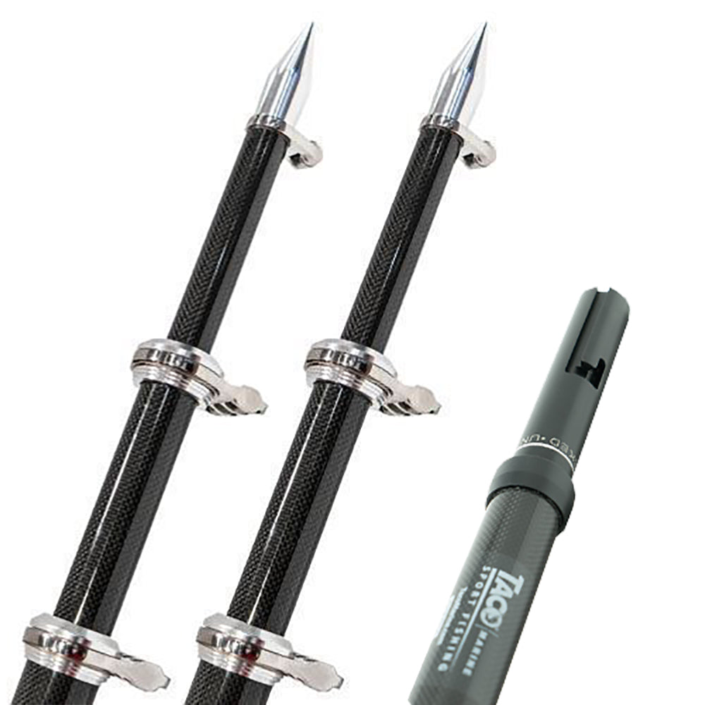 Taco 20' Carbon Fiber Twist & Lock Outrigger Poles f-GS-450, GS-500 & GS-1000 Bases - Black