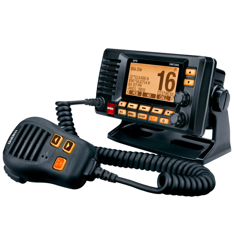 Uniden UM725 Fixed Mount Marine VHF Radio Black UM725BK Sound Boatworks