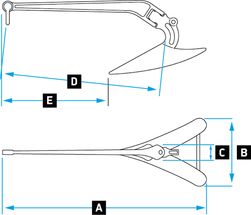 Lewmar CQR Stainless Steel Anchor 75 lbs. (34 kg)