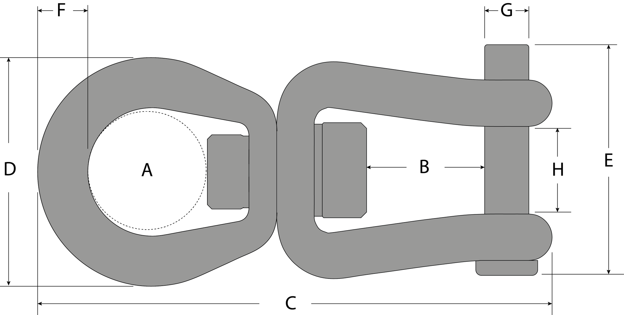 Tylaska 8 19/32" T40 Large/Clevis Bail Swivel
